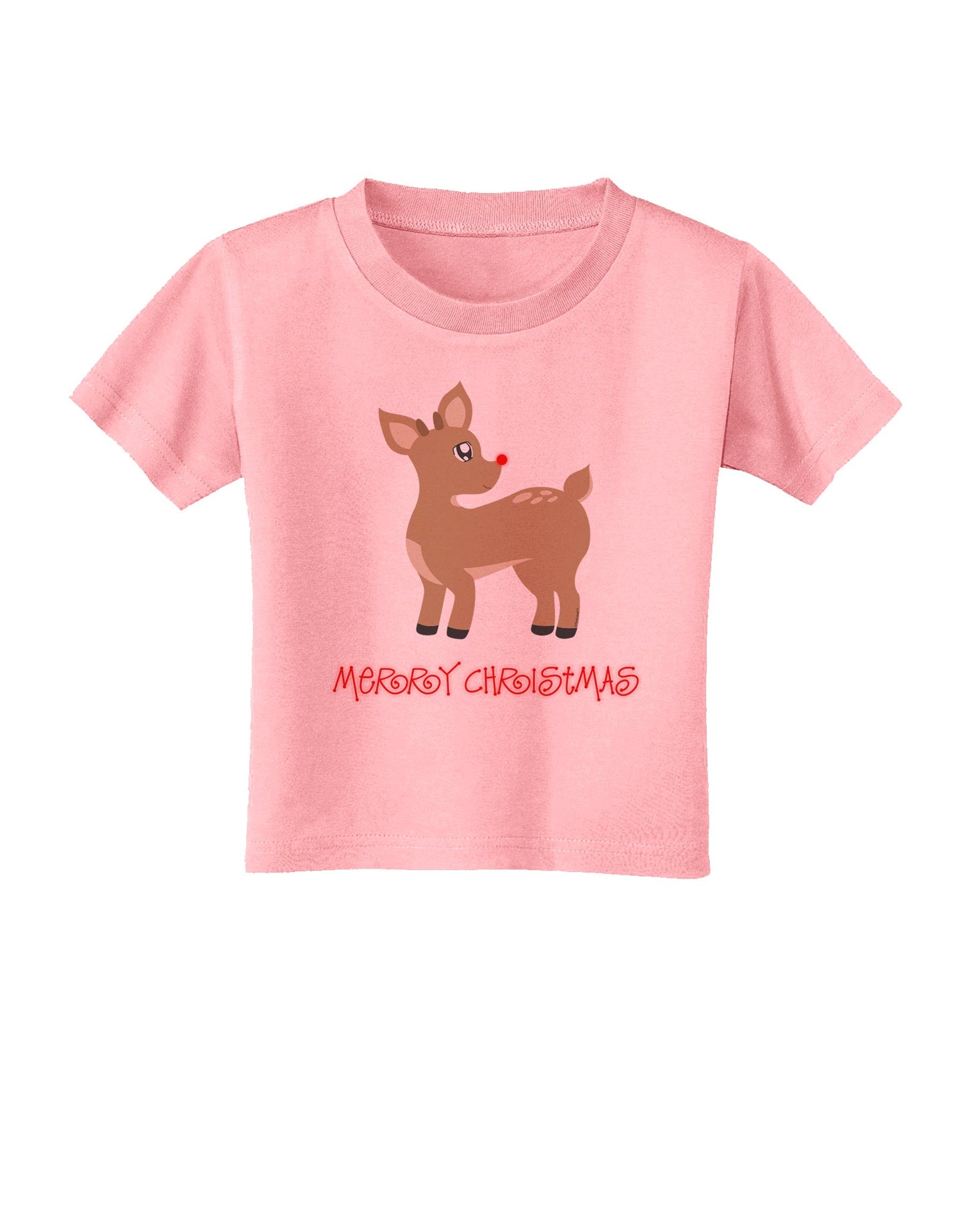 Cute Rudolph the Reindeer - Merry Christmas Toddler T-Shirt by TooLoud-Toddler T-Shirt-TooLoud-Candy-Pink-2T-Davson Sales