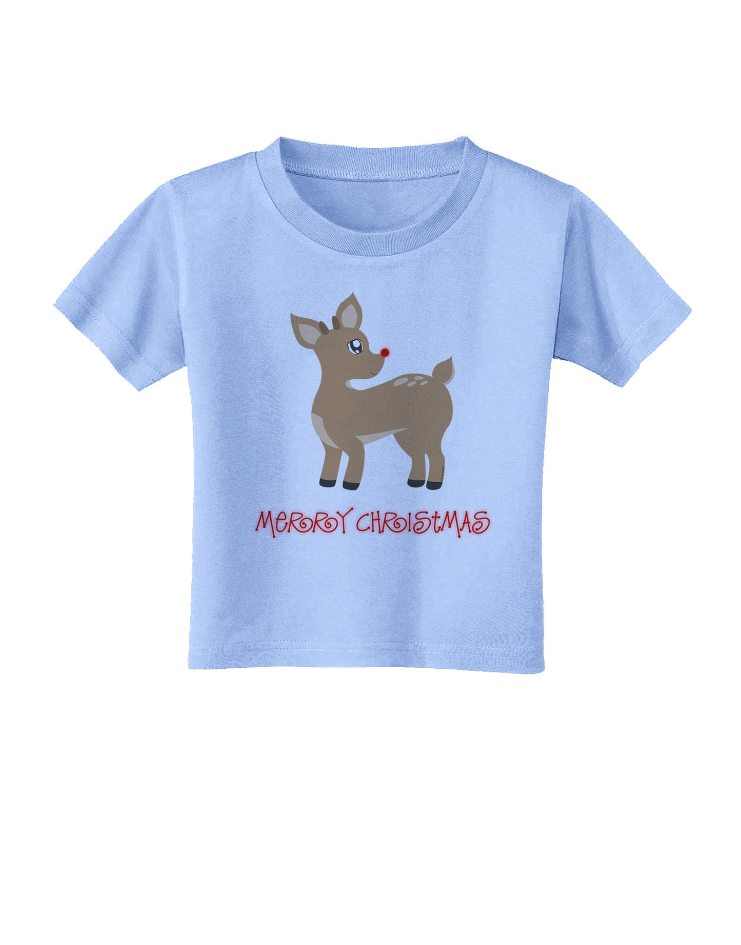 Cute Rudolph the Reindeer - Merry Christmas Toddler T-Shirt by TooLoud-Toddler T-Shirt-TooLoud-Aquatic-Blue-2T-Davson Sales