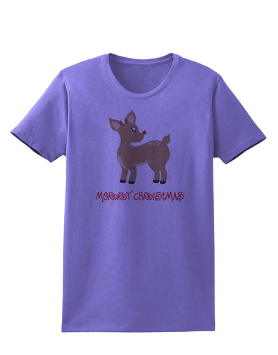 Cute Rudolph the Reindeer - Merry Christmas Womens T-Shirt by TooLoud-Womens T-Shirt-TooLoud-Violet-X-Small-Davson Sales