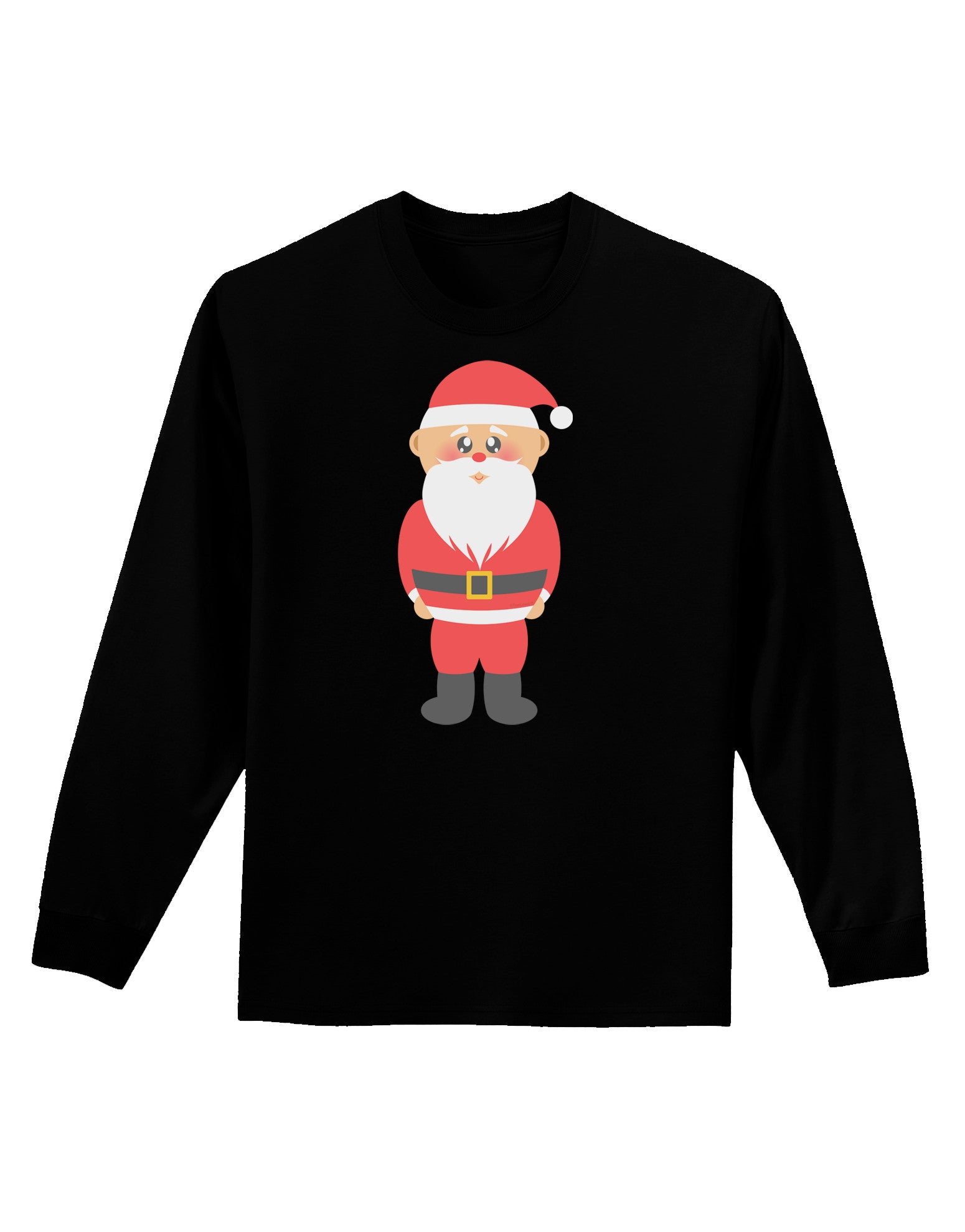 Cute Santa Claus Christmas Adult Long Sleeve Dark T-Shirt-TooLoud-Black-Small-Davson Sales