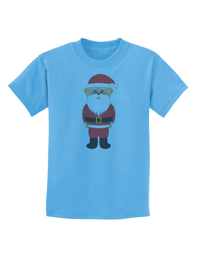 Cute Santa Claus Christmas Childrens T-Shirt-Childrens T-Shirt-TooLoud-Aquatic-Blue-X-Small-Davson Sales