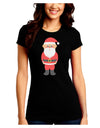 Cute Santa Claus Christmas Juniors Crew Dark T-Shirt-T-Shirts Juniors Tops-TooLoud-Black-Juniors Fitted Small-Davson Sales