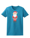 Cute Santa Claus Christmas Womens Dark T-Shirt-TooLoud-Turquoise-X-Small-Davson Sales