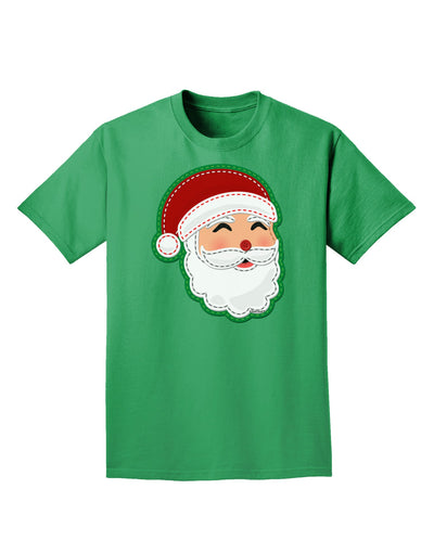 Cute Santa Claus Face Faux Applique Adult Dark T-Shirt-Mens T-Shirt-TooLoud-Kelly-Green-Small-Davson Sales