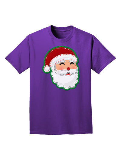 Cute Santa Claus Face Faux Applique Adult Dark T-Shirt-Mens T-Shirt-TooLoud-Purple-Small-Davson Sales