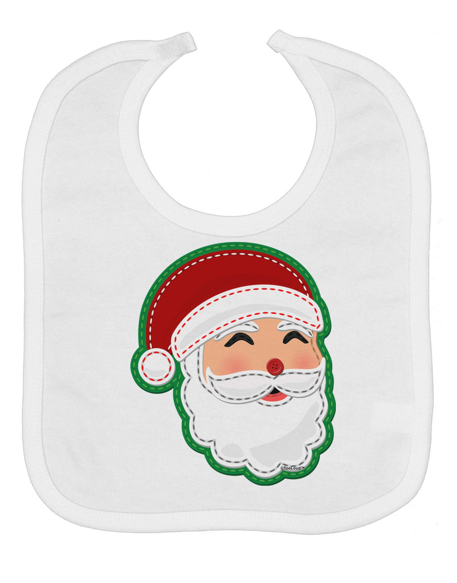 Cute Santa Claus Face Faux Applique Baby Bib