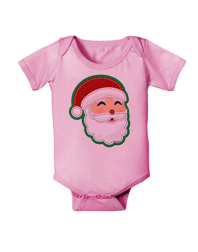 Cute Santa Claus Face Faux Applique Baby Romper Bodysuit-Baby Romper-TooLoud-Light-Pink-06-Months-Davson Sales