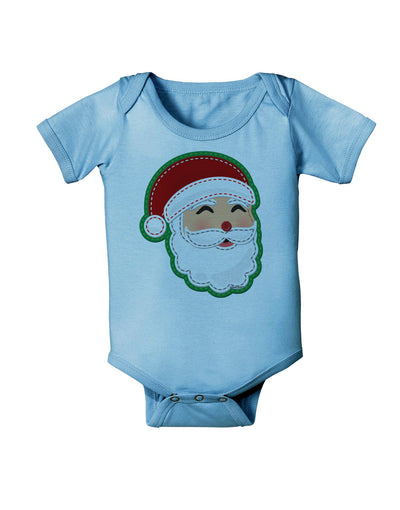 Cute Santa Claus Face Faux Applique Baby Romper Bodysuit-Baby Romper-TooLoud-Light-Blue-06-Months-Davson Sales