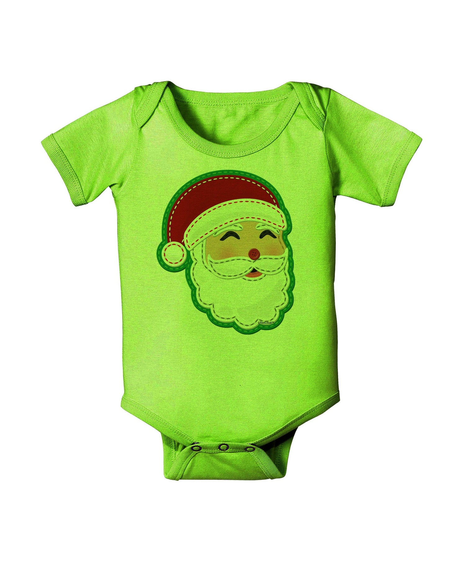Cute Santa Claus Face Faux Applique Baby Romper Bodysuit-Baby Romper-TooLoud-Lime-Green-06-Months-Davson Sales
