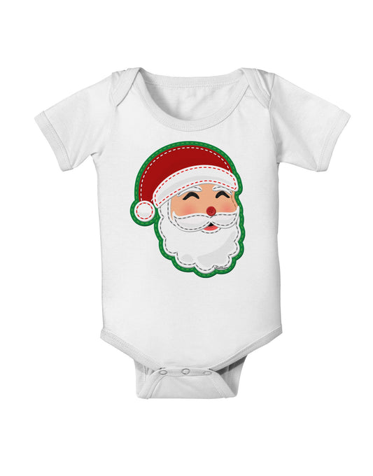 Cute Santa Claus Face Faux Applique Baby Romper Bodysuit-Baby Romper-TooLoud-White-06-Months-Davson Sales
