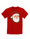 Cute Santa Claus Face Faux Applique Childrens Dark T-Shirt-Childrens T-Shirt-TooLoud-Red-X-Small-Davson Sales