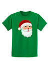 Cute Santa Claus Face Faux Applique Childrens Dark T-Shirt-Childrens T-Shirt-TooLoud-Kelly-Green-X-Small-Davson Sales