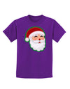 Cute Santa Claus Face Faux Applique Childrens Dark T-Shirt-Childrens T-Shirt-TooLoud-Purple-X-Small-Davson Sales