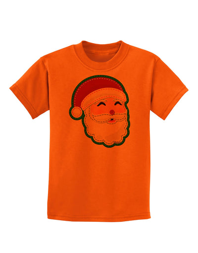 Cute Santa Claus Face Faux Applique Childrens T-Shirt-Childrens T-Shirt-TooLoud-Orange-X-Small-Davson Sales
