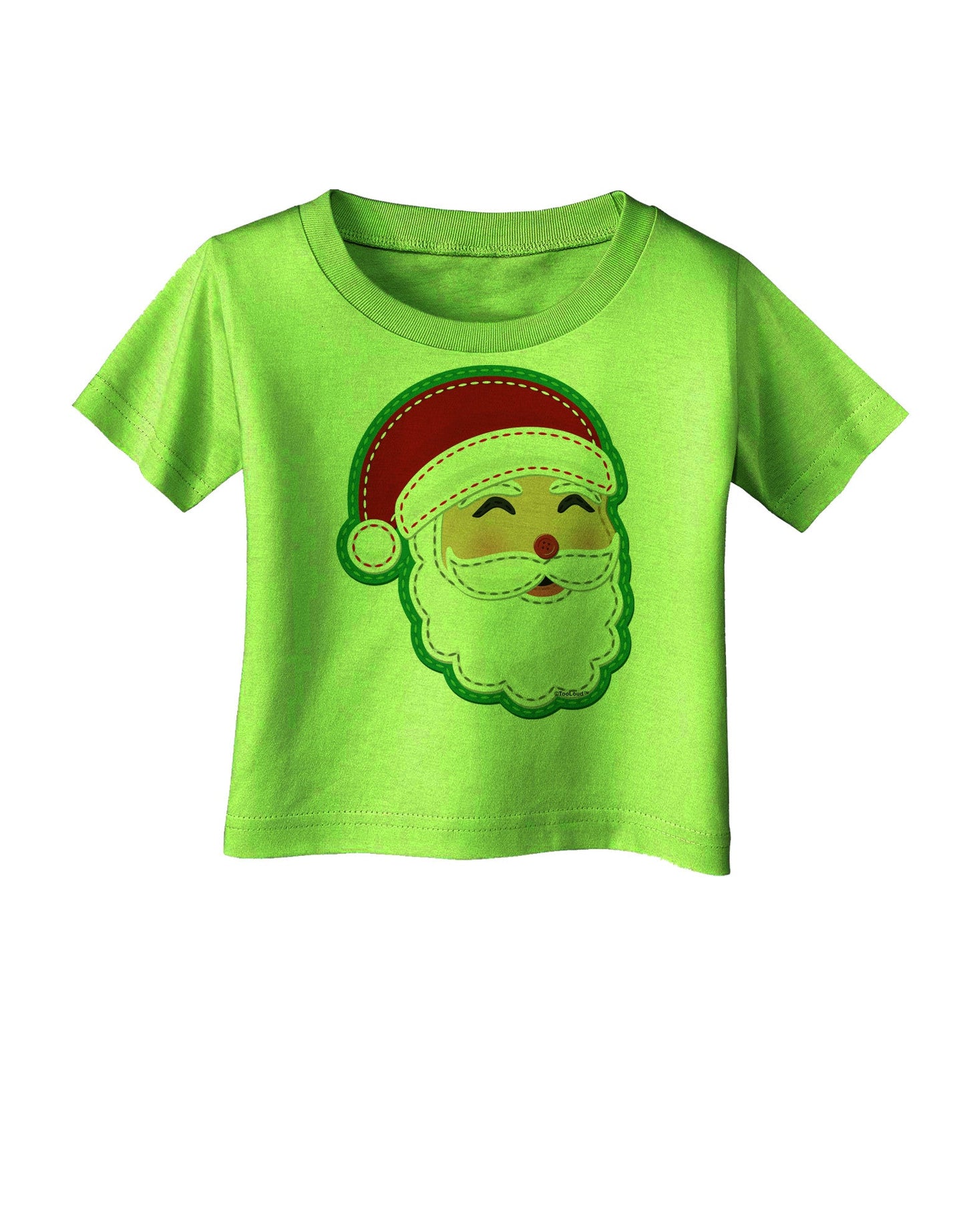 Cute Santa Claus Face Faux Applique Infant T-Shirt-Infant T-Shirt-TooLoud-Lime-Green-06-Months-Davson Sales