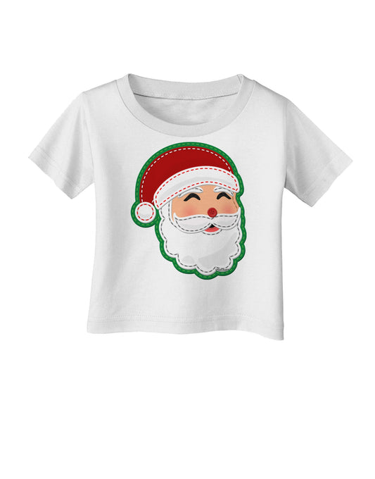 Cute Santa Claus Face Faux Applique Infant T-Shirt-Infant T-Shirt-TooLoud-White-06-Months-Davson Sales