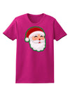 Cute Santa Claus Face Faux Applique Womens Dark T-Shirt-TooLoud-Hot-Pink-Small-Davson Sales