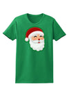 Cute Santa Claus Face Faux Applique Womens Dark T-Shirt-TooLoud-Kelly-Green-X-Small-Davson Sales