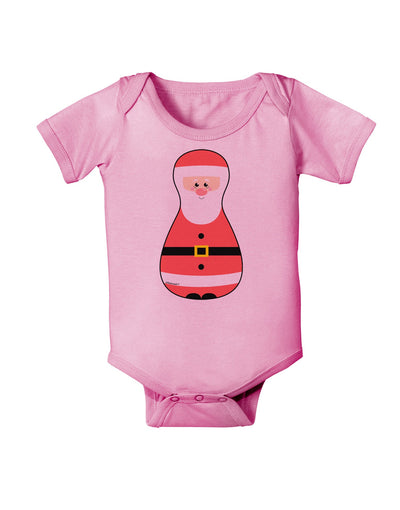 Cute Santa Matryoshka Nesting Doll - Christmas Baby Romper Bodysuit-Baby Romper-TooLoud-Light-Pink-06-Months-Davson Sales