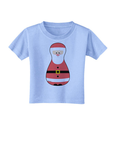 Cute Santa Matryoshka Nesting Doll - Christmas Toddler T-Shirt-Toddler T-Shirt-TooLoud-Aquatic-Blue-2T-Davson Sales