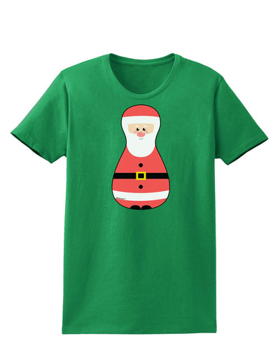 Cute Santa Matryoshka Nesting Doll - Christmas Womens Dark T-Shirt-TooLoud-Kelly-Green-X-Small-Davson Sales