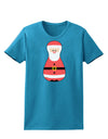 Cute Santa Matryoshka Nesting Doll - Christmas Womens Dark T-Shirt-TooLoud-Turquoise-X-Small-Davson Sales