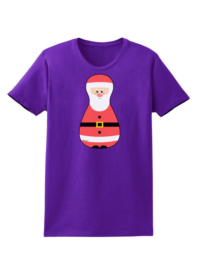 Cute Santa Matryoshka Nesting Doll - Christmas Womens Dark T-Shirt-TooLoud-Purple-X-Small-Davson Sales