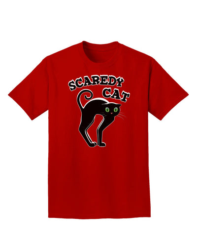 Cute Scaredy Cat Black Cat Halloween Adult Dark T-Shirt-Mens T-Shirt-TooLoud-Red-Small-Davson Sales