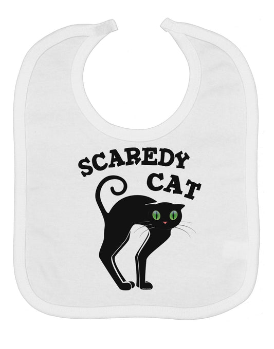 Cute Scaredy Cat Black Cat Halloween Baby Bib