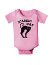 Cute Scaredy Cat Black Cat Halloween Baby Romper Bodysuit-Baby Romper-TooLoud-Light-Pink-06-Months-Davson Sales