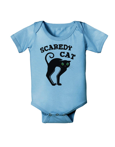 Cute Scaredy Cat Black Cat Halloween Baby Romper Bodysuit-Baby Romper-TooLoud-Light-Blue-06-Months-Davson Sales