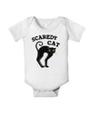 Cute Scaredy Cat Black Cat Halloween Baby Romper Bodysuit-Baby Romper-TooLoud-White-06-Months-Davson Sales