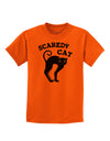 Cute Scaredy Cat Black Cat Halloween Childrens T-Shirt-Childrens T-Shirt-TooLoud-Orange-X-Small-Davson Sales