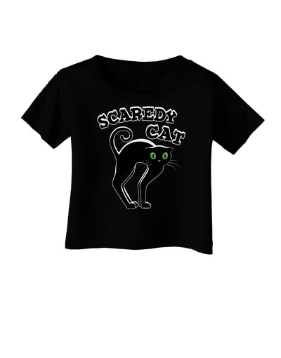 Cute Scaredy Cat Black Cat Halloween Infant T-Shirt Dark-Infant T-Shirt-TooLoud-Black-06-Months-Davson Sales