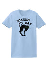 Cute Scaredy Cat Black Cat Halloween Womens T-Shirt-Womens T-Shirt-TooLoud-Light-Blue-X-Small-Davson Sales