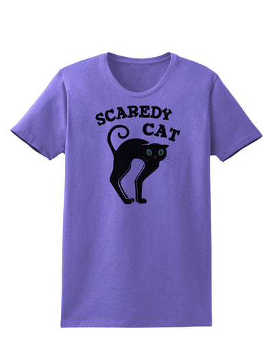 Cute Scaredy Cat Black Cat Halloween Womens T-Shirt-Womens T-Shirt-TooLoud-Violet-X-Small-Davson Sales