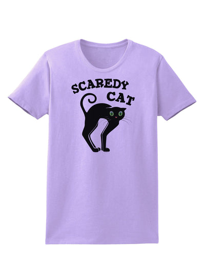 Cute Scaredy Cat Black Cat Halloween Womens T-Shirt-Womens T-Shirt-TooLoud-Lavender-X-Small-Davson Sales