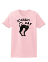 Cute Scaredy Cat Black Cat Halloween Womens T-Shirt-Womens T-Shirt-TooLoud-PalePink-X-Small-Davson Sales