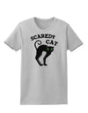 Cute Scaredy Cat Black Cat Halloween Womens T-Shirt-Womens T-Shirt-TooLoud-AshGray-X-Small-Davson Sales