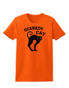 Cute Scaredy Cat Black Cat Halloween Womens T-Shirt-Womens T-Shirt-TooLoud-Orange-X-Small-Davson Sales