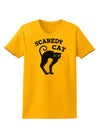 Cute Scaredy Cat Black Cat Halloween Womens T-Shirt-Womens T-Shirt-TooLoud-Gold-X-Small-Davson Sales