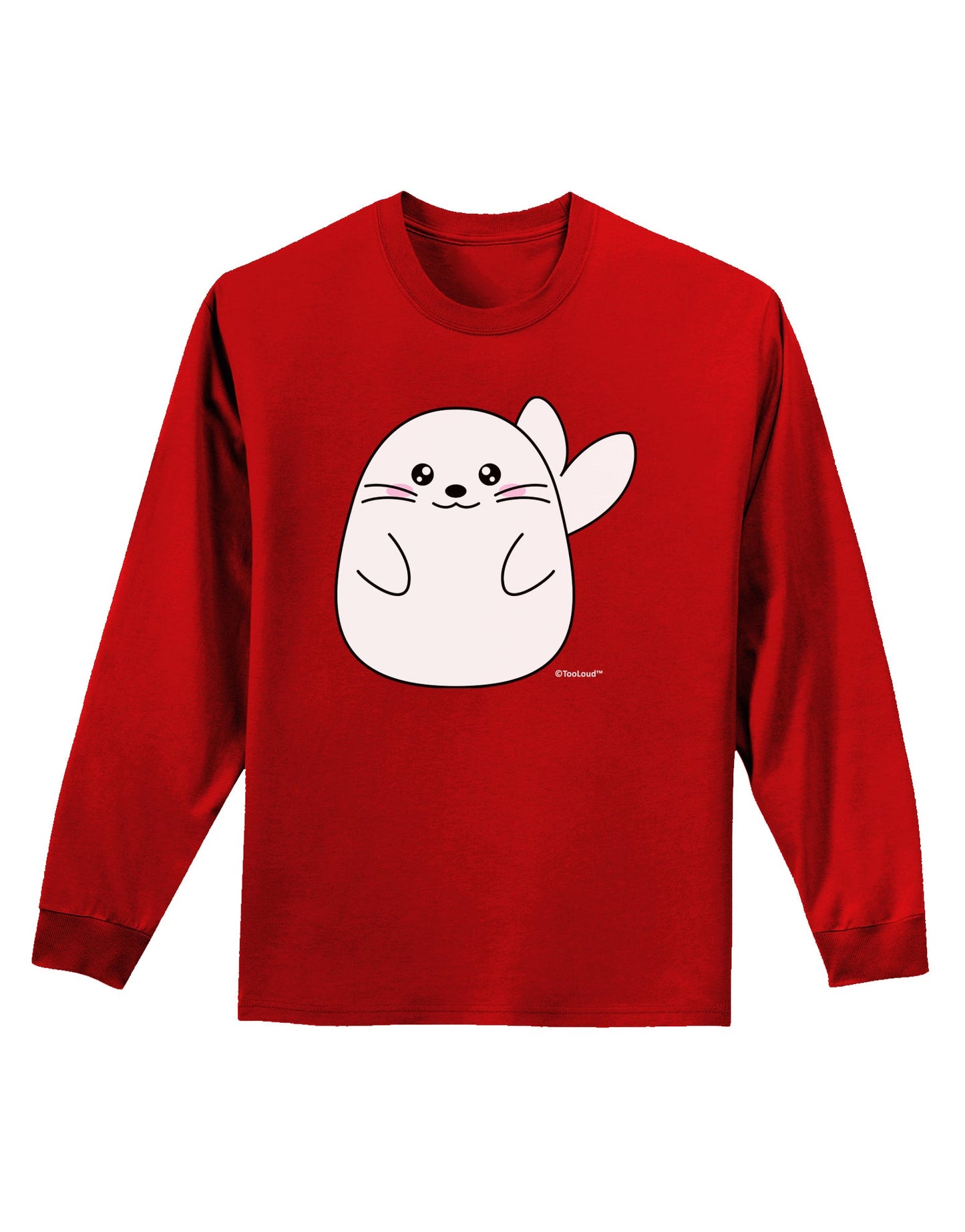 Cute Seal Adult Long Sleeve Dark T-Shirt by TooLoud-TooLoud-Red-Small-Davson Sales