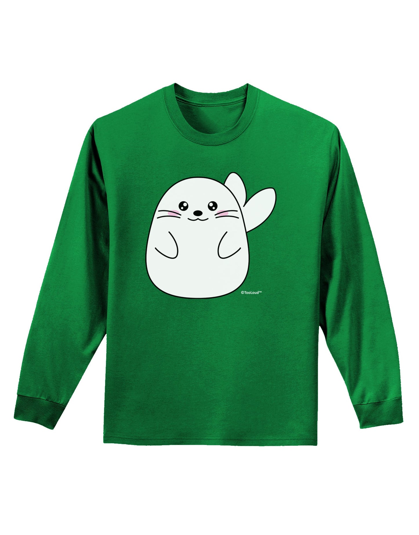 Cute Seal Adult Long Sleeve Dark T-Shirt by TooLoud-TooLoud-Kelly-Green-Small-Davson Sales