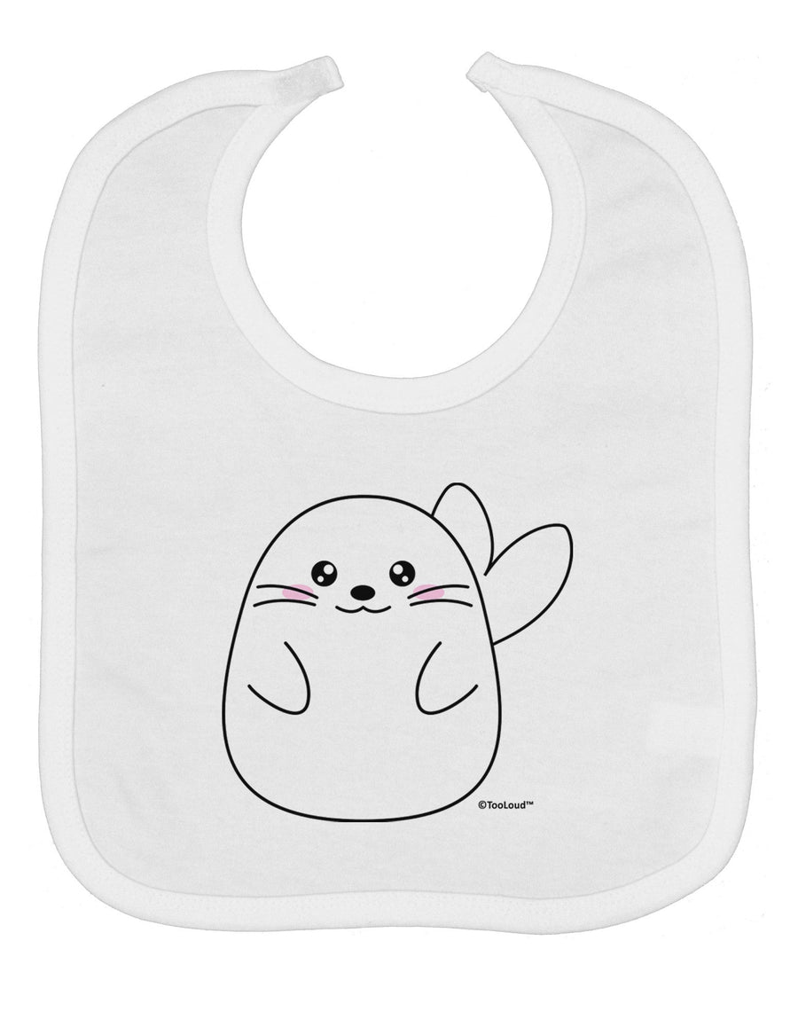 Cute Seal Baby Bib by TooLoud