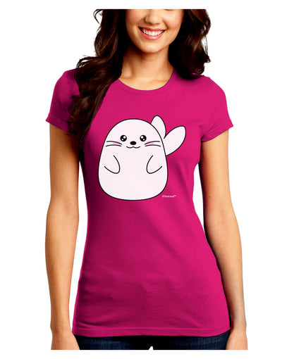 Cute Seal Juniors Crew Dark T-Shirt by TooLoud-T-Shirts Juniors Tops-TooLoud-Hot-Pink-Juniors Fitted Small-Davson Sales