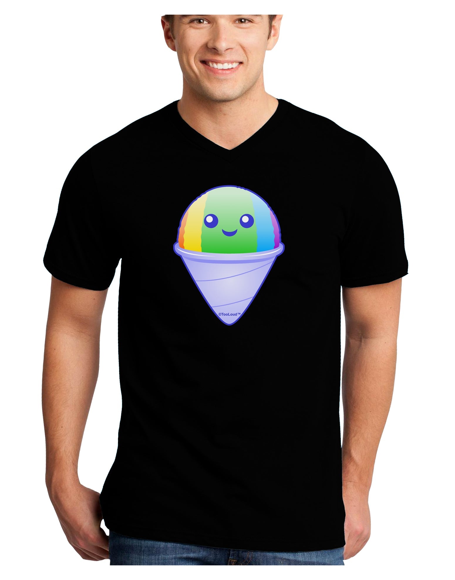 Cute Shaved Ice Adult Dark V-Neck T-Shirt by TooLoud-Mens V-Neck T-Shirt-TooLoud-Black-Small-Davson Sales