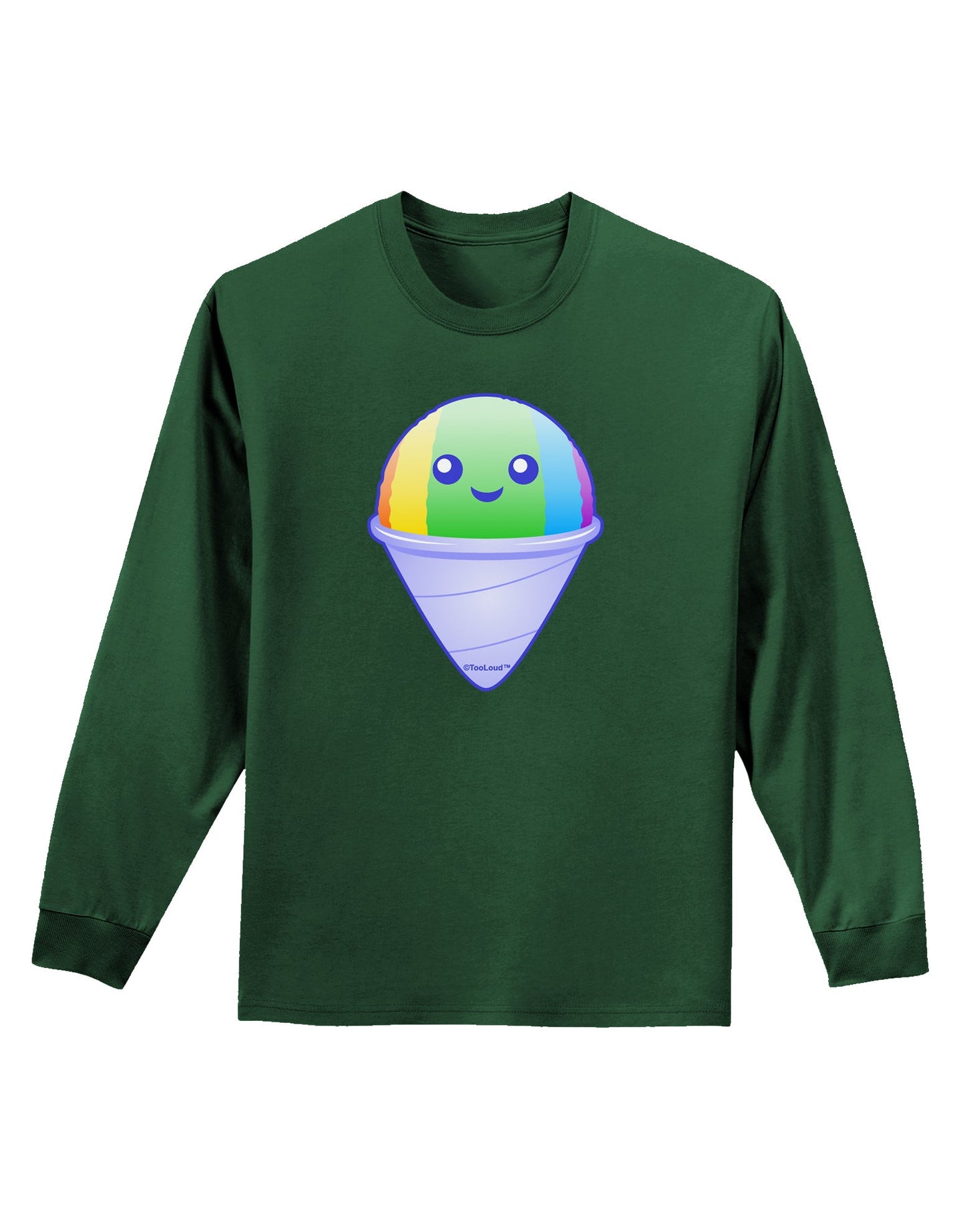Cute Shaved Ice Adult Long Sleeve Dark T-Shirt by TooLoud-TooLoud-Dark-Green-Small-Davson Sales