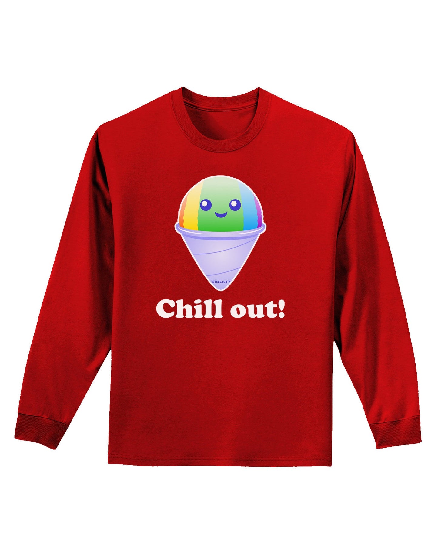 Cute Shaved Ice Chill Out Adult Long Sleeve Dark T-Shirt-TooLoud-Red-Small-Davson Sales