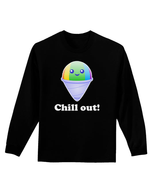 Cute Shaved Ice Chill Out Adult Long Sleeve Dark T-Shirt-TooLoud-Black-Small-Davson Sales