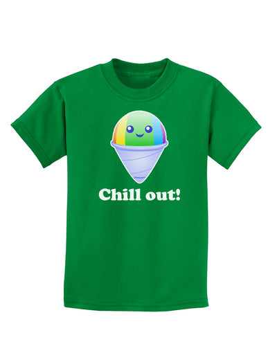 Cute Shaved Ice Chill Out Childrens Dark T-Shirt-Childrens T-Shirt-TooLoud-Kelly-Green-X-Small-Davson Sales